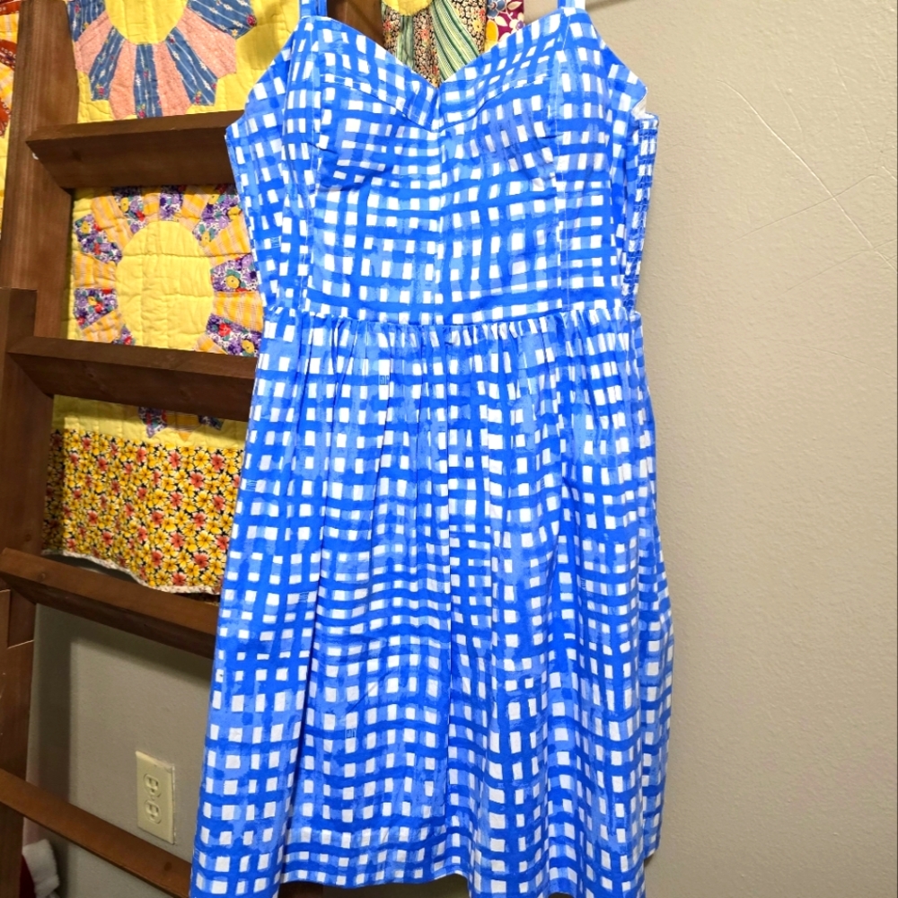 Lilly Pulitzer blue and white plaid dress